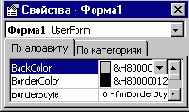 Окно свойств